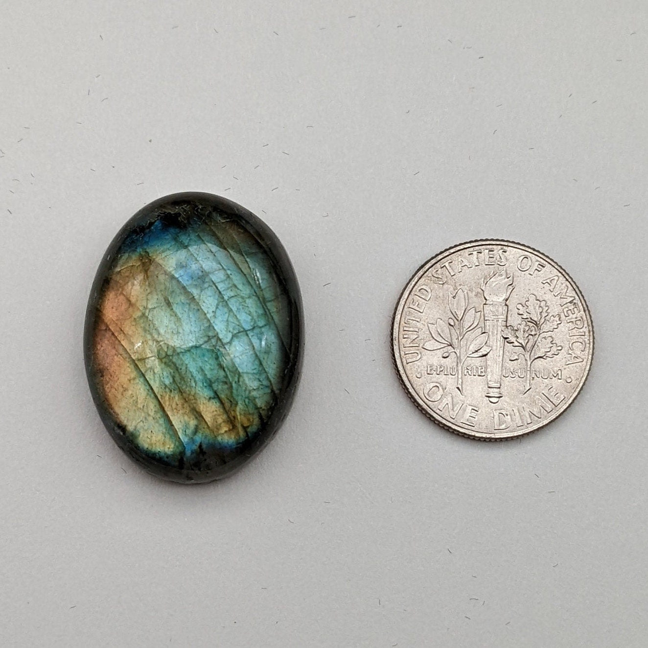 Labradorite Cabochon, 24 mm x 18 mm, 34.15 carats, Jewelry Supply, Feldspar Mineral, Flash/Fire