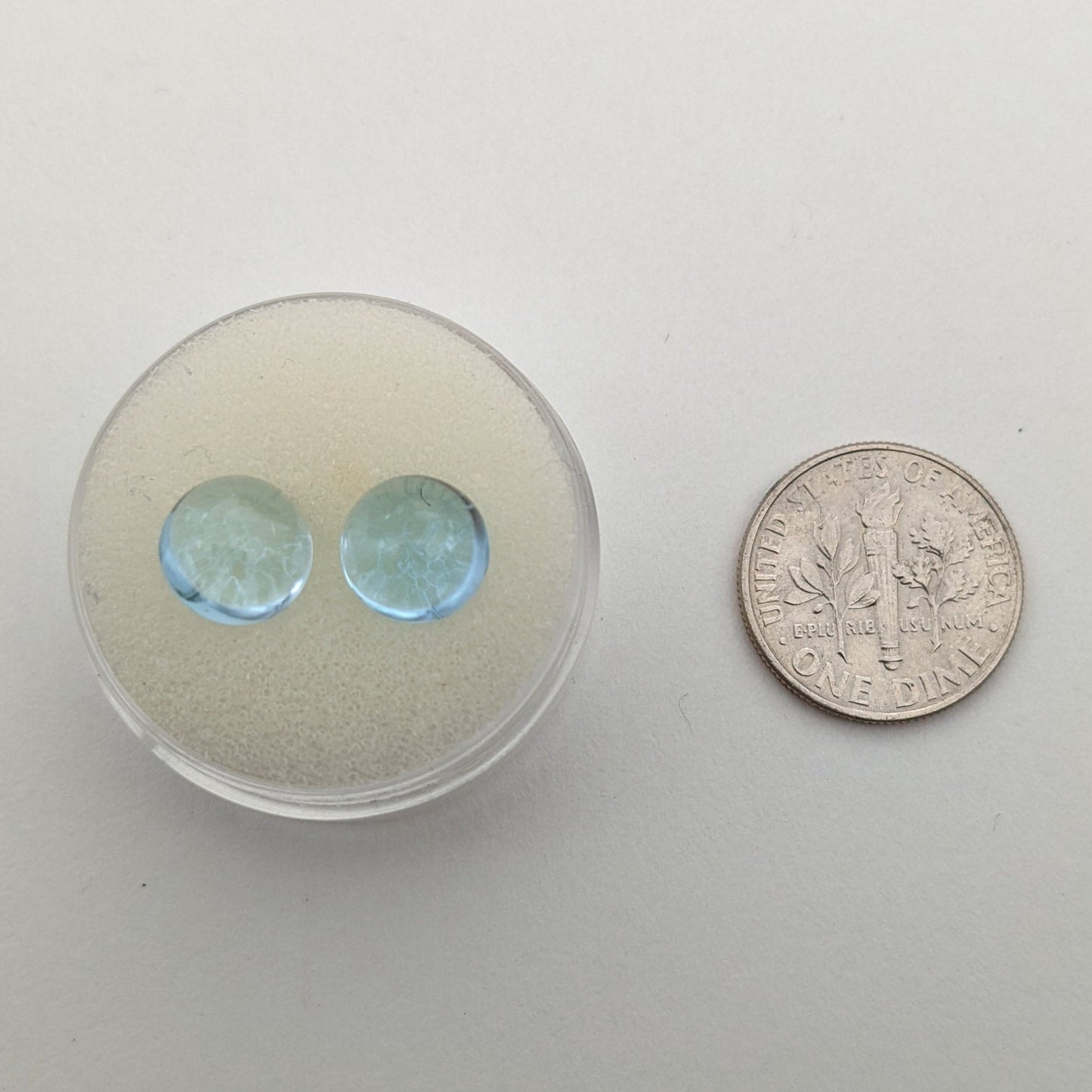 Topaz Cabochon 8 mm Round, 2 pieces, Jewelry Supply, Birthstone, Wire Wrapping, Gemstone, Jewelry Making