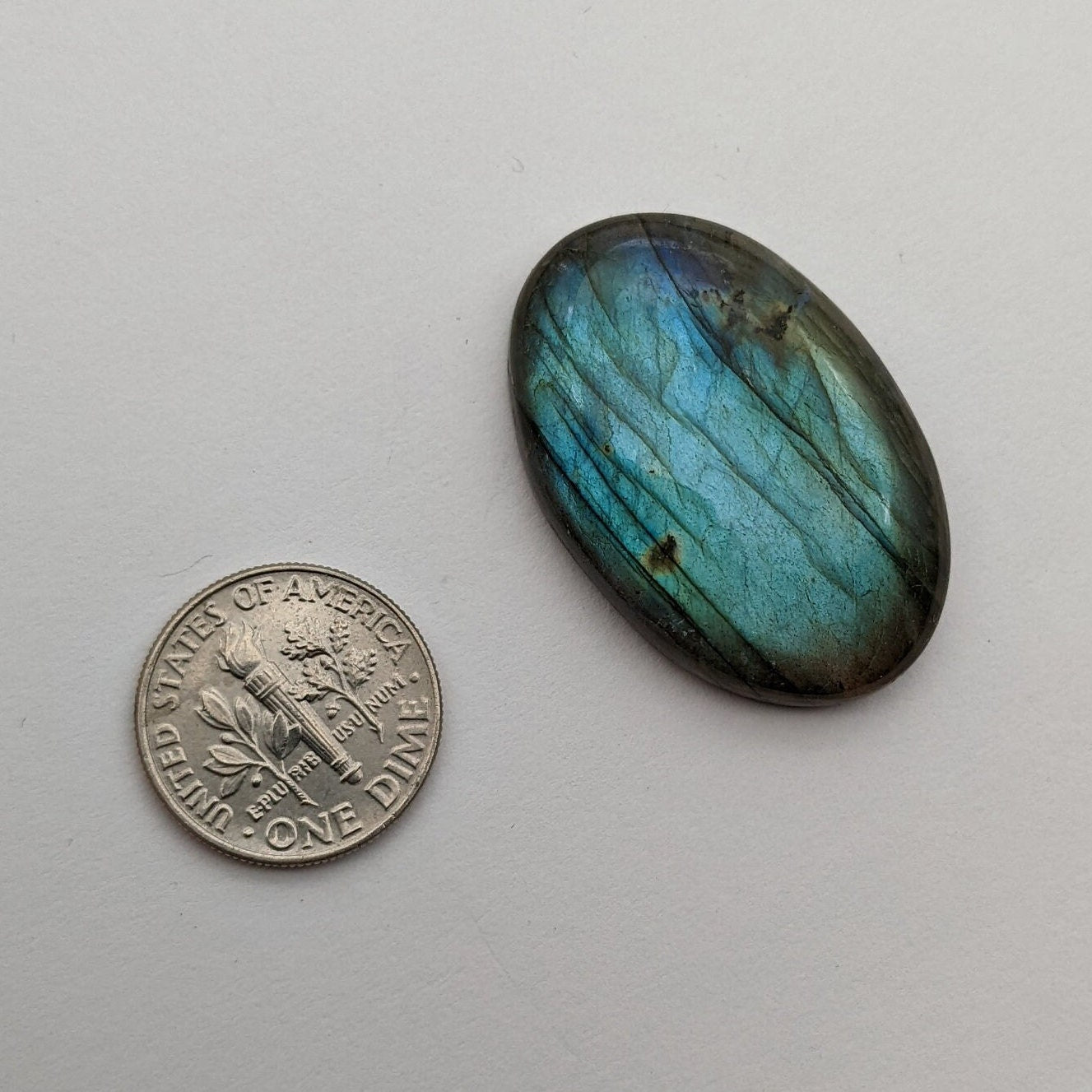 Labradorite Cabochon, 33 mm x 22 mm, 46.30 carats
