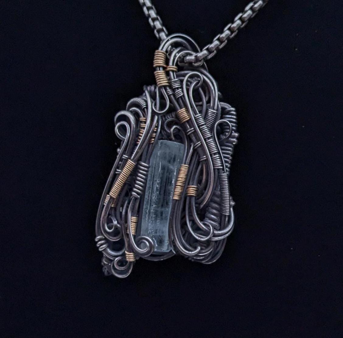 Aquamarine Pendant in Sterling Silver and 14/20 Gold Fill