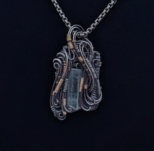 Aquamarine Pendant in Sterling Silver and 14/20 Gold Fill