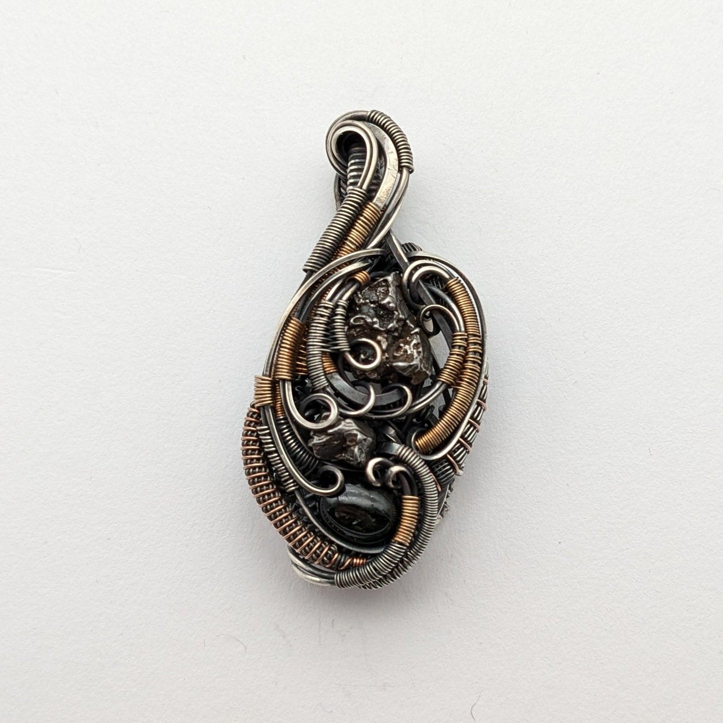 Meteorite and Diopside 'Swirl' Pendant