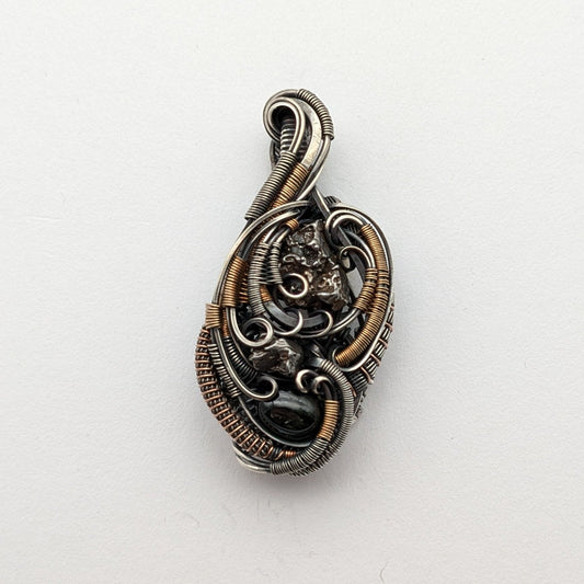 Meteorite and Diopside 'Swirl' Pendant