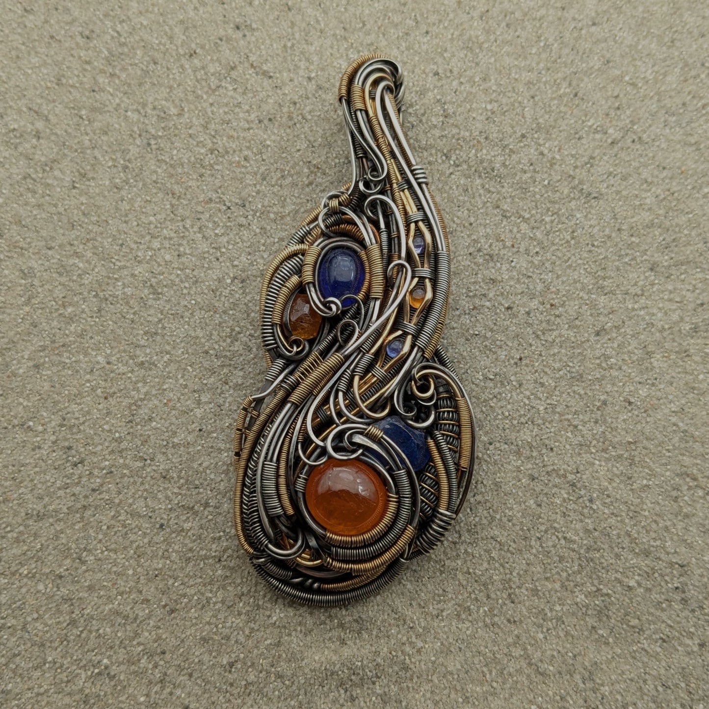 Tanzanite and Spessartine Garnet 'Void' Pendant