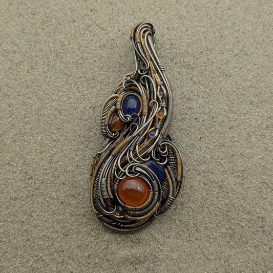 Tanzanite and Spessartine Garnet 'Void' Pendant