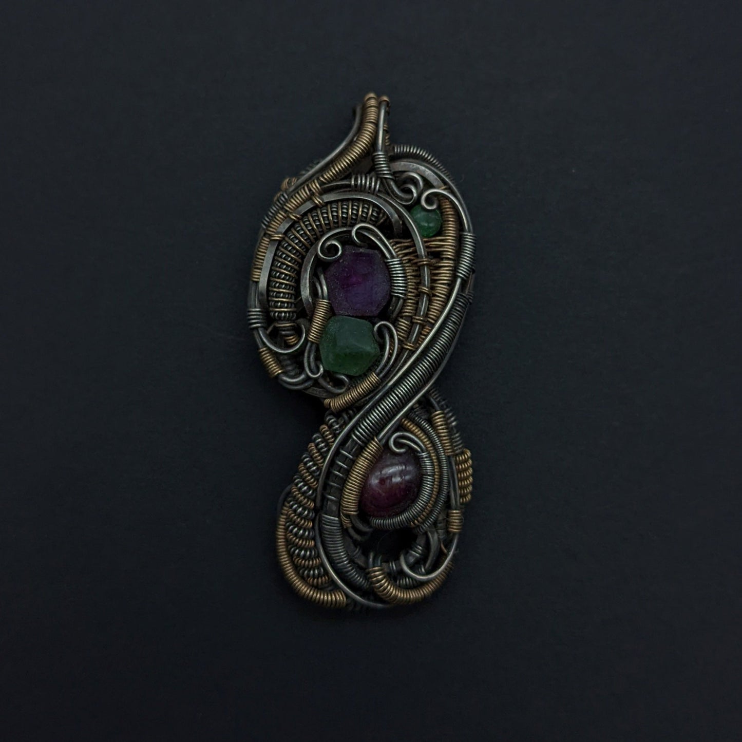 Ruby and Garnet 'Swirls' Pendant