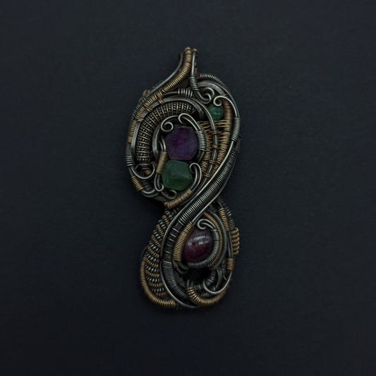 Ruby and Garnet 'Swirls' Pendant