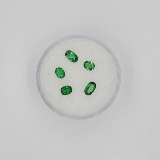 Tsavorite Garnet, 5 pieces, 1.10 ct total weight , Oval Cuts 4-6 mm x 3-3.5 mm , Jewelry Supply, Birthstone, Facet Gemstone