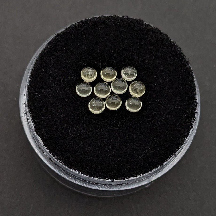 Heliodor 2.5mm round cabochons 10 pieces, Accent Size, Jewelry Supply, Channel Setting, Wire Wrapping