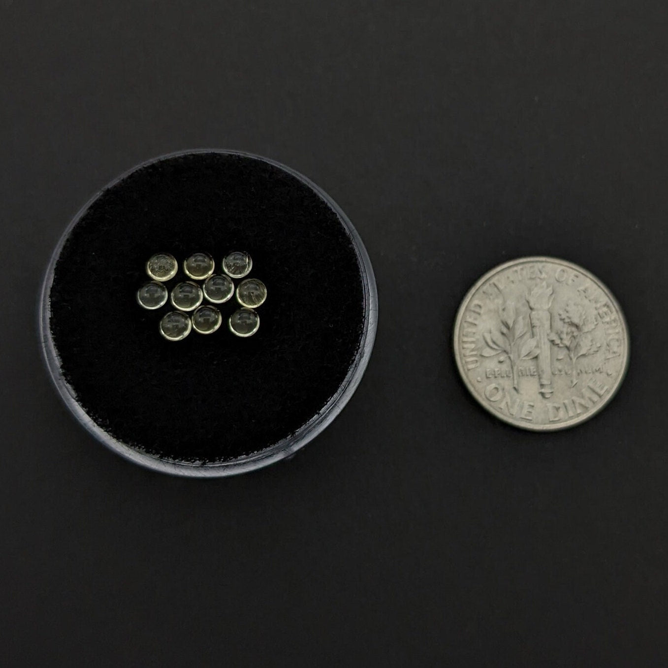 Heliodor 2.5mm round cabochons 10 pieces, Accent Size, Jewelry Supply, Channel Setting, Wire Wrapping