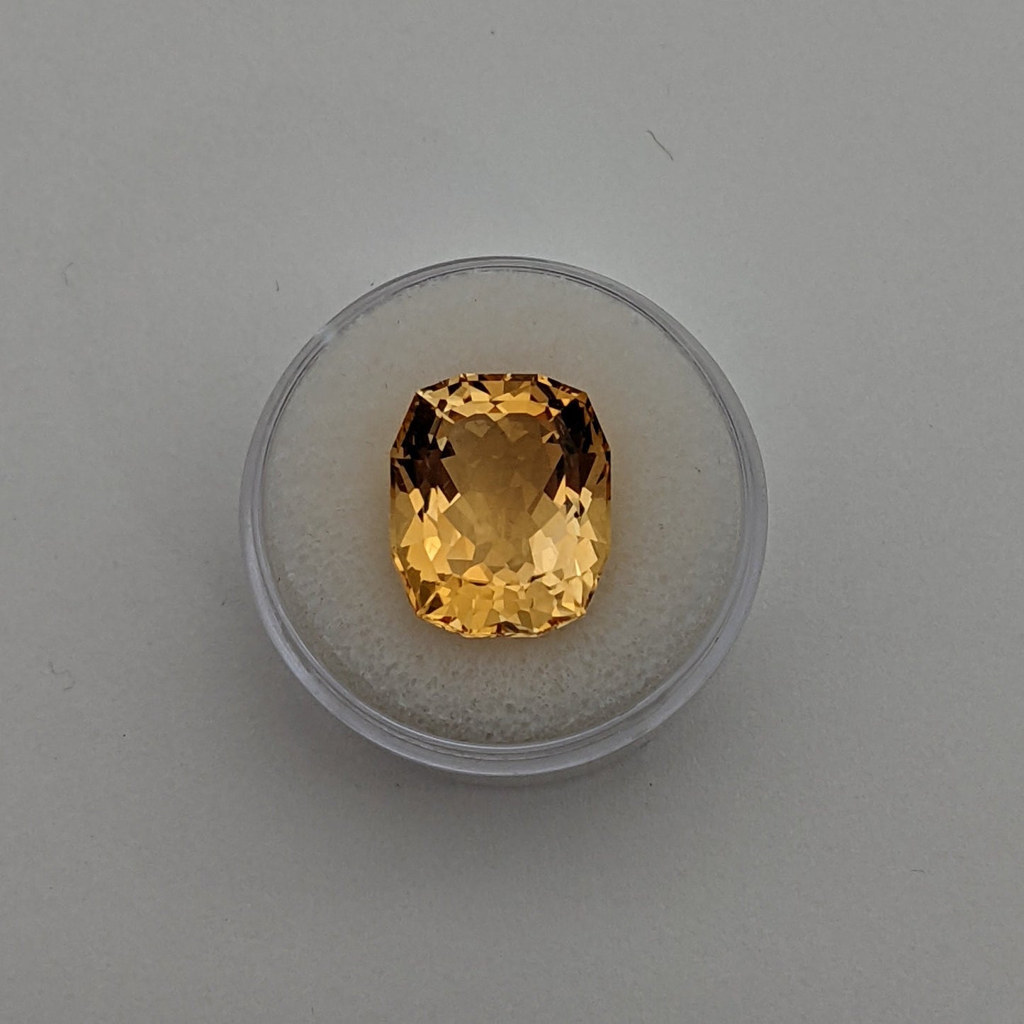 Cushion Cut Citrine , 15 mm x 12 mm, 10.50 carats, Jewelry Supply, Collectable, Birthstone,  Facet Gem