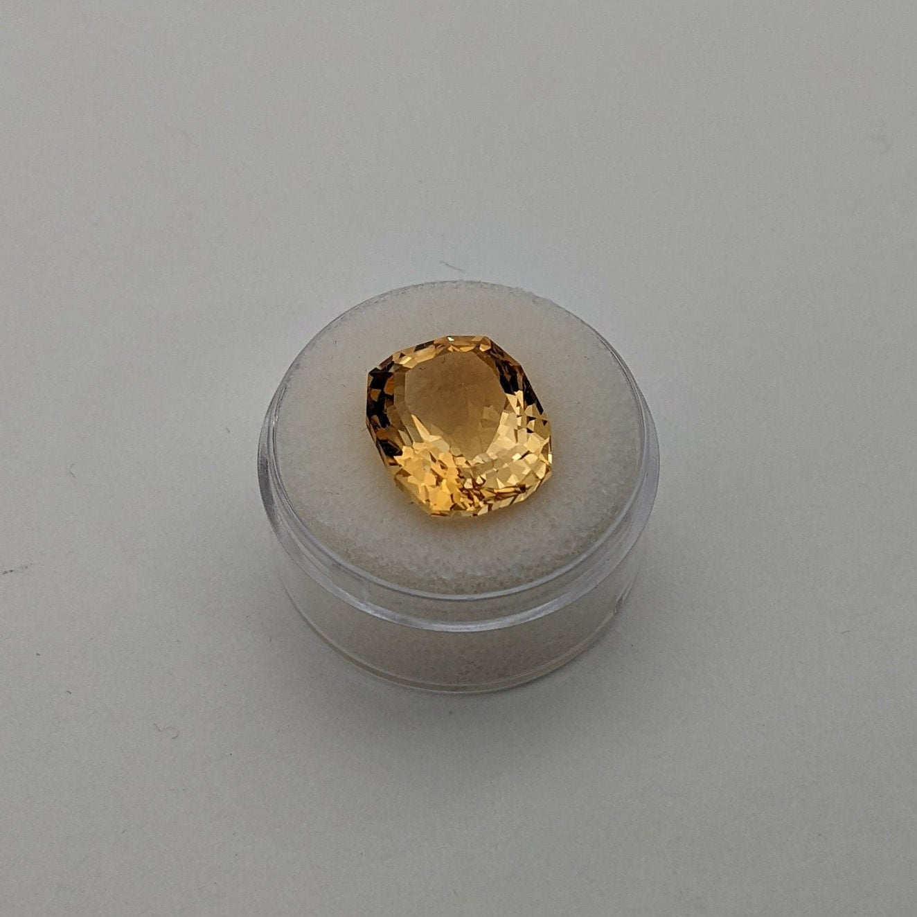 Cushion Cut Citrine , 15 mm x 12 mm, 10.50 carats, Jewelry Supply, Collectable, Birthstone,  Facet Gem