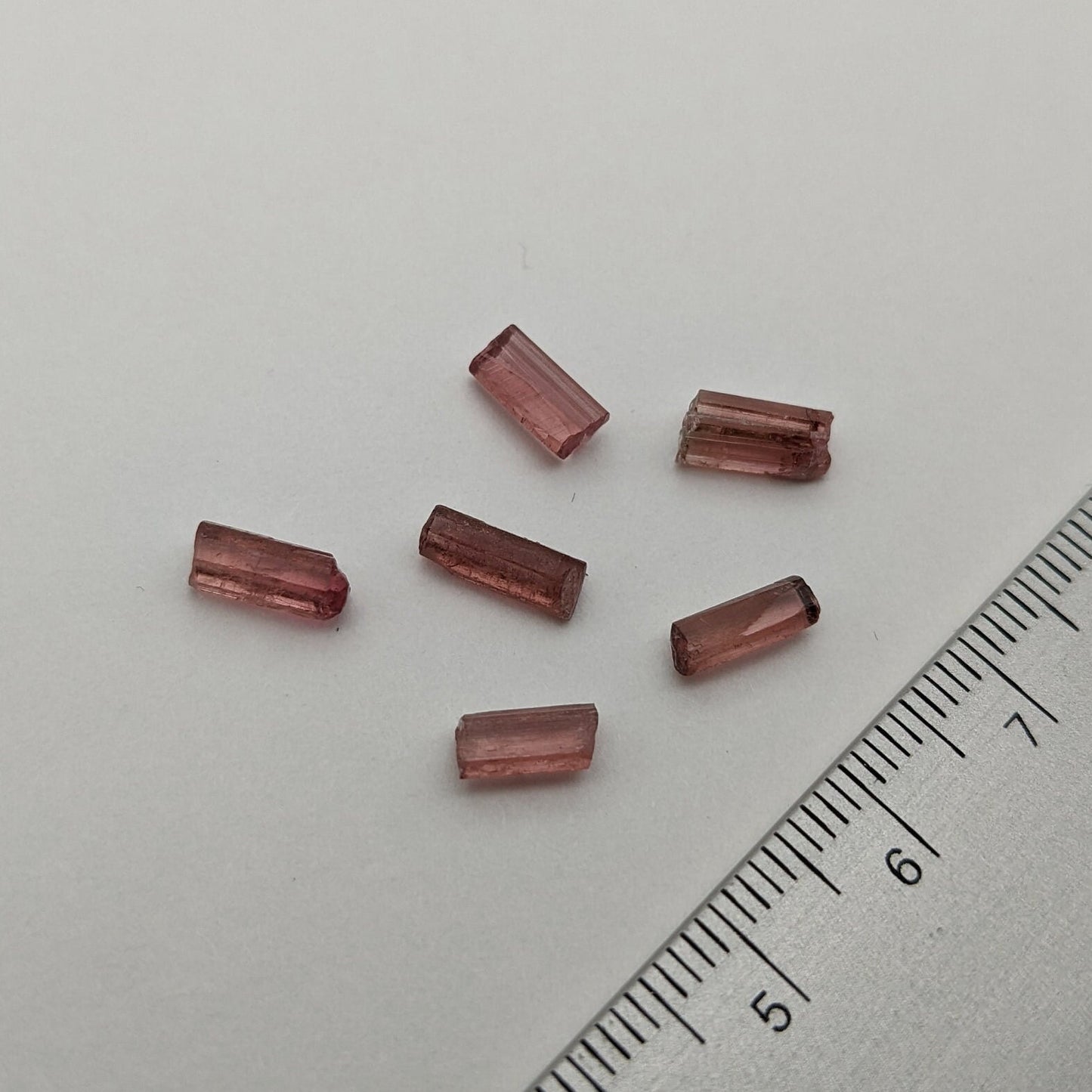 Pink Tourmaline 6 piece lot, 5.35 carats, 7-8 mm x 2.5-3.5 mm, Accent Size, Gemmy Tourmaline, Jewelry Supply, Gemmy Accent Stone
