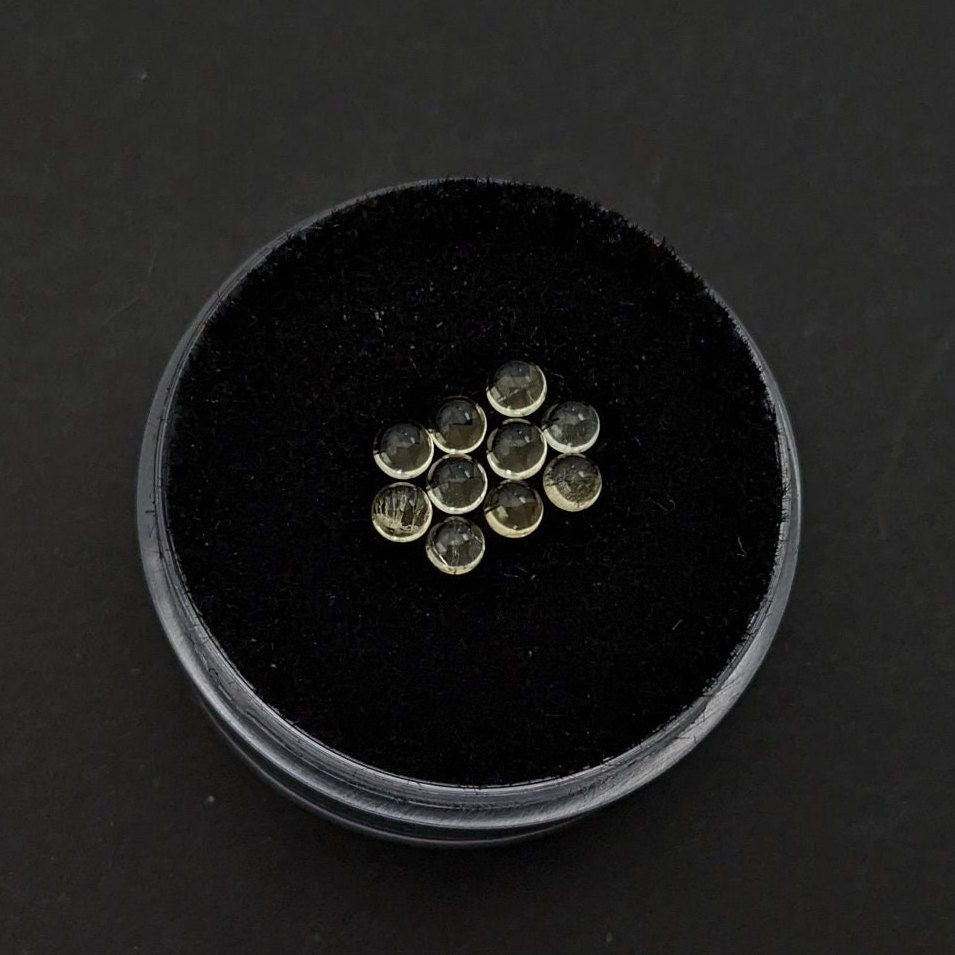 Heliodor 2.5mm round cabochons 10 pieces, Accent Size, Jewelry Supply, Channel Setting, Wire Wrapping