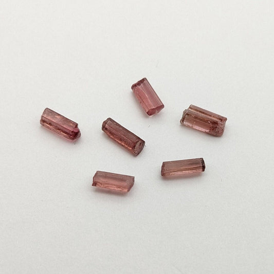 Pink Tourmaline 6 piece lot, 5.35 carats, 7-8 mm x 2.5-3.5 mm, Accent Size, Gemmy Tourmaline, Jewelry Supply, Gemmy Accent Stone