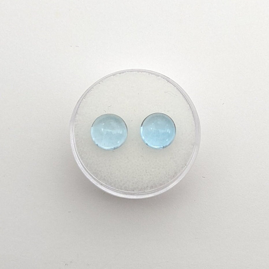 Topaz Cabochon 8 mm Round, 2 pieces, Jewelry Supply, Birthstone, Wire Wrapping, Gemstone, Jewelry Making