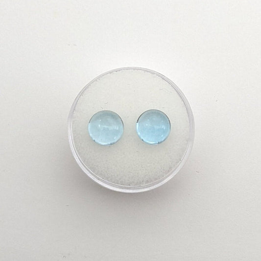 Topaz Cabochon 8 mm Round, 2 pieces, Jewelry Supply, Birthstone, Wire Wrapping, Gemstone, Jewelry Making
