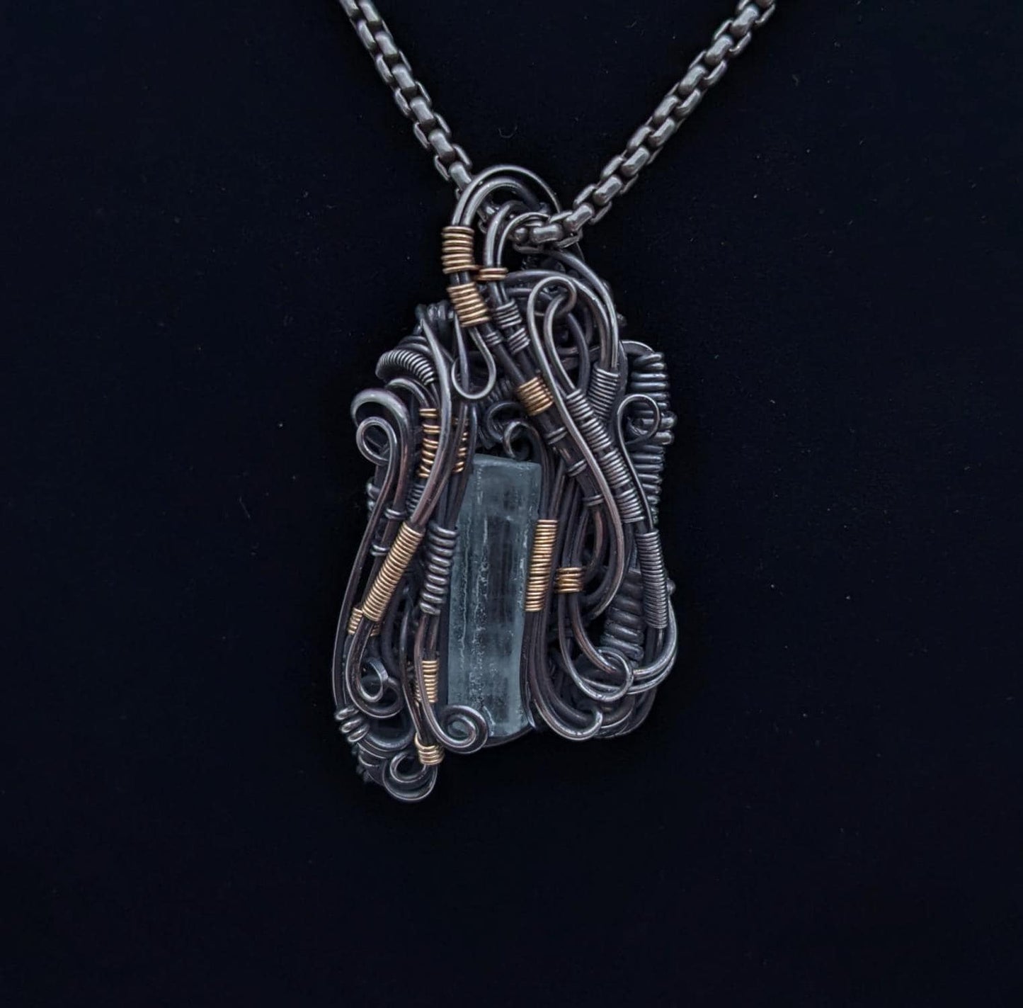 Aquamarine Pendant in Sterling Silver and 14/20 Gold Fill