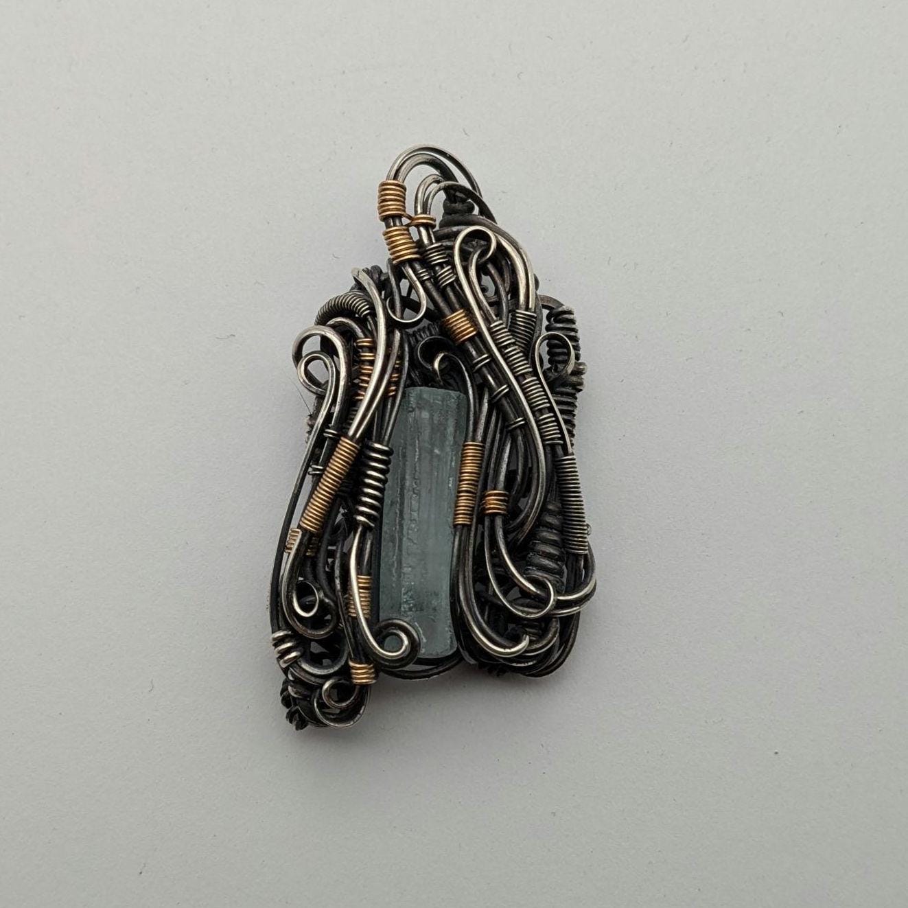 Aquamarine Pendant in Sterling Silver and 14/20 Gold Fill