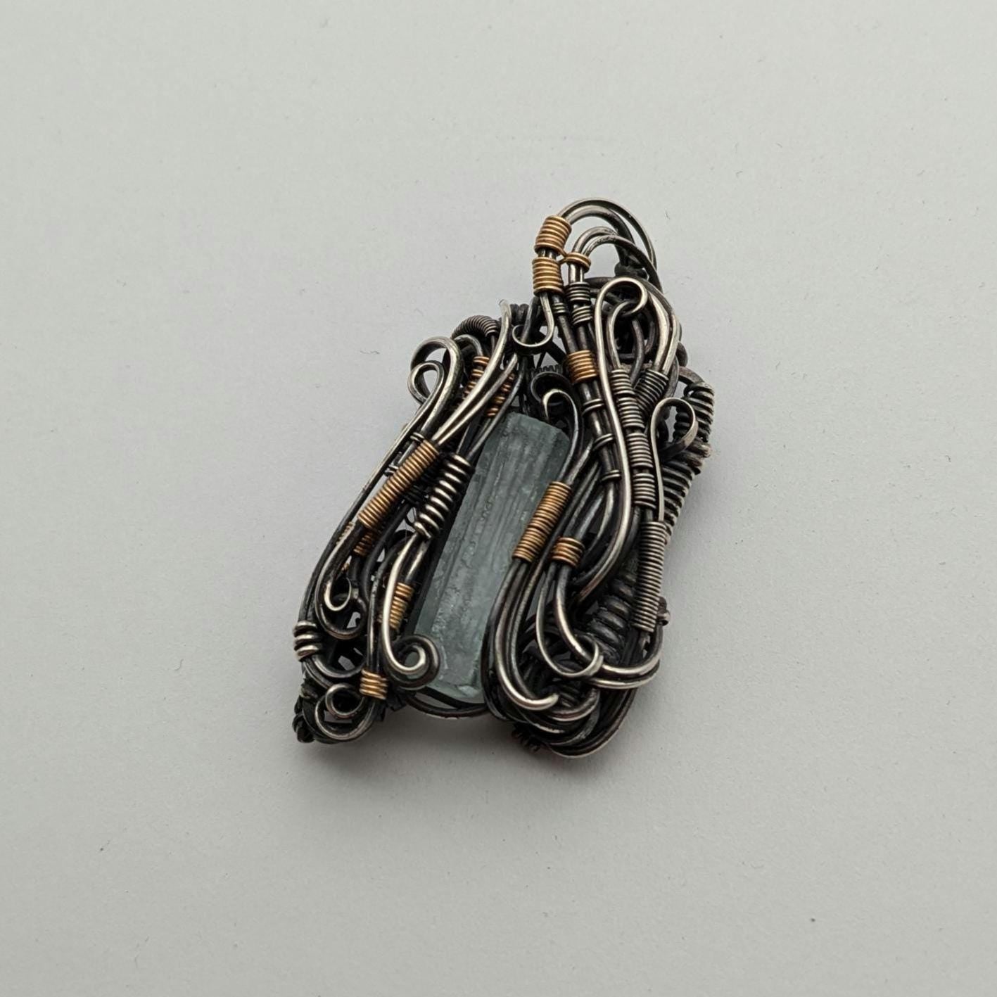 Aquamarine Pendant in Sterling Silver and 14/20 Gold Fill